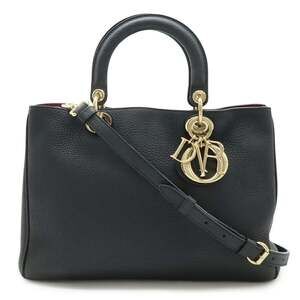 CHRISTIAN DIOR Black Leather Shoulder Bag